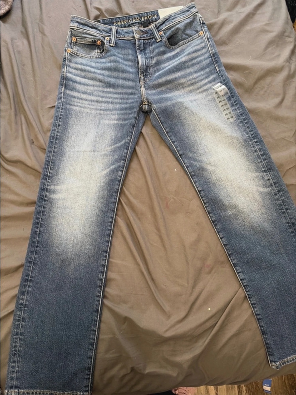 American Eagle Outfitters Faded Medium Blue Straight Leg Jeans